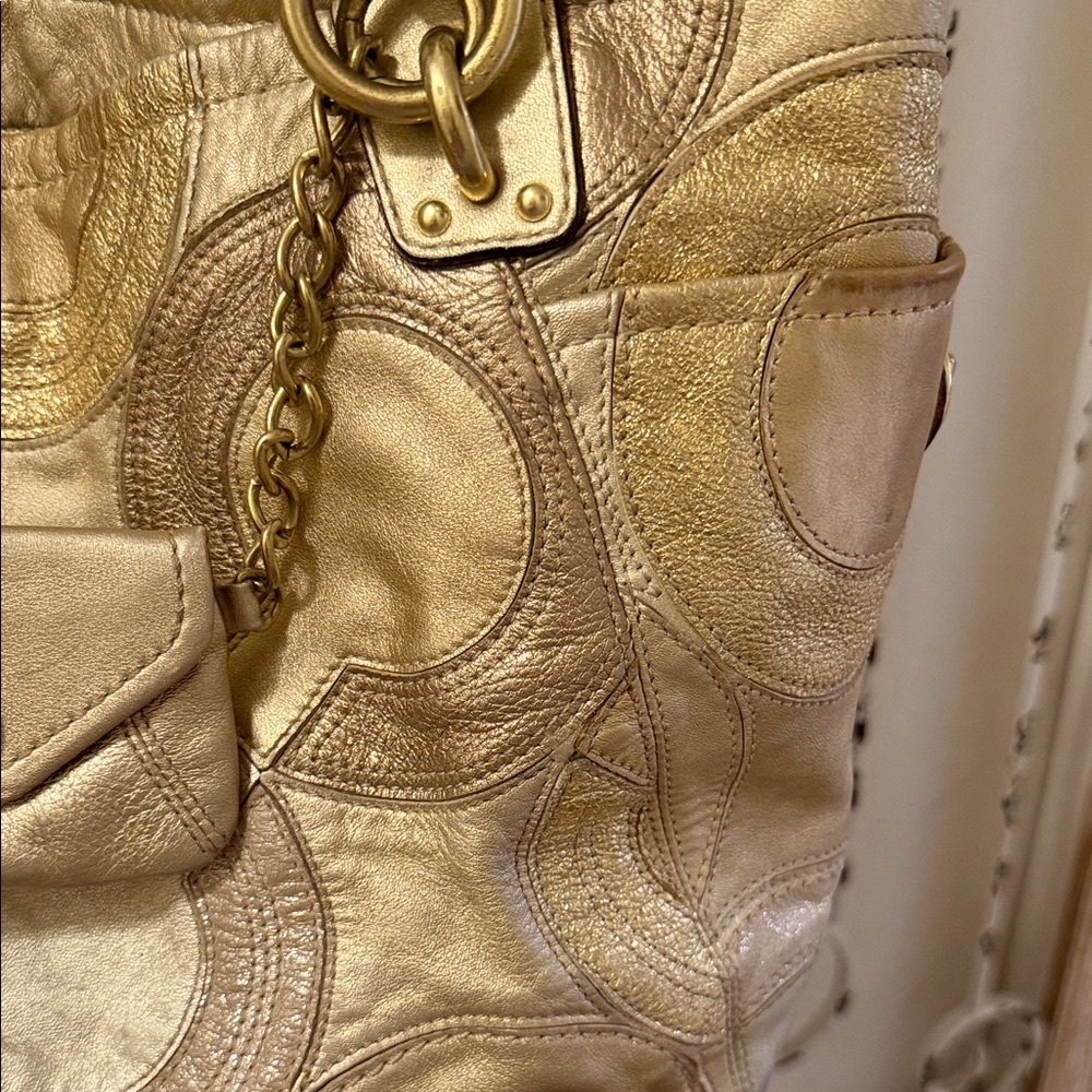 Vintage Rare Patchwork Collection Coach Metallic … - image 6